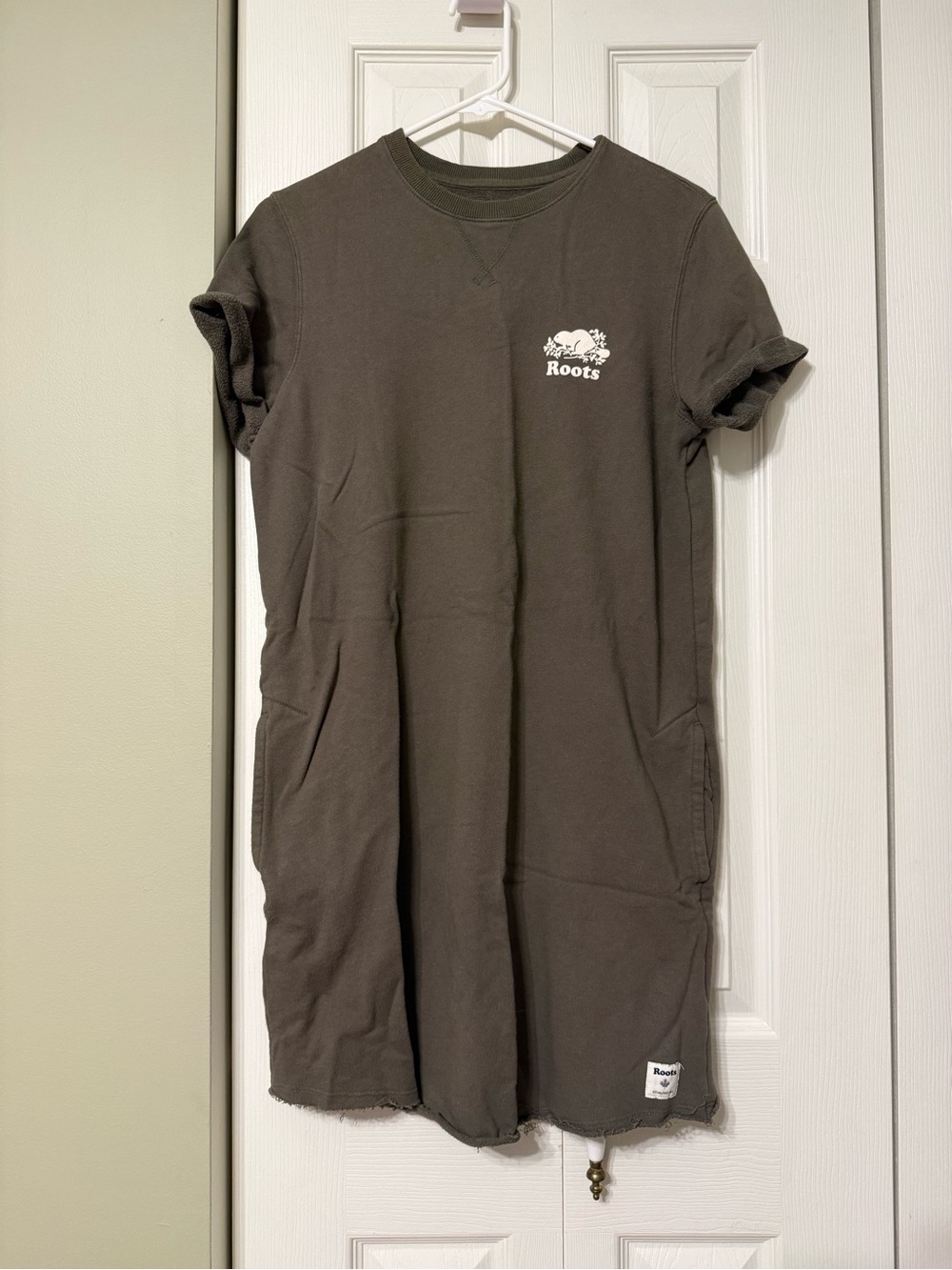 Roots Olive Crewneck Dress with Logo - Picture 1 of 1